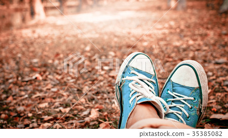 Sneakers pastel background. 35385082