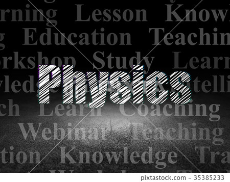 Studying concept: Physics in grunge dark room Studying concept: Physics in grunge dark room 35385233