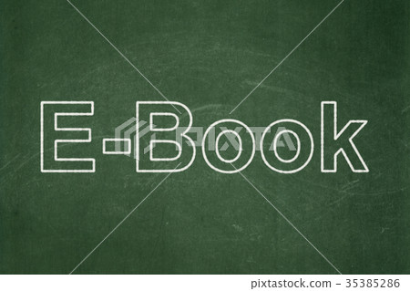 Education concept: E-Book on chalkboard background Education concept: E-Book on chalkboard background 35385286