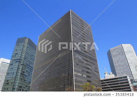 Modern office building in Umeda Modern office building in Umeda 35385418