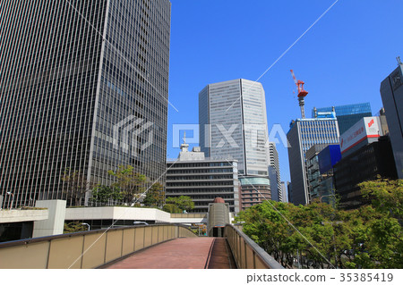Modern office building in Umeda Modern office building in Umeda 35385419