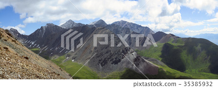 Altai mountains landscape from high altitude Altai mountains landscape from high altitude 35385932