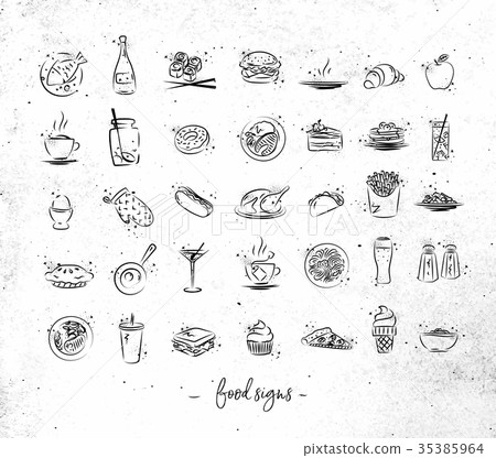 Food vintage icons 35385964