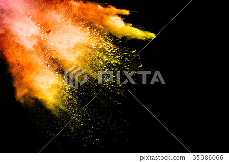 abstract  multicolored powder splatted 35386066