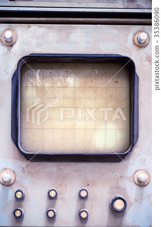 Old oscilloscope with blank screen 35386090
