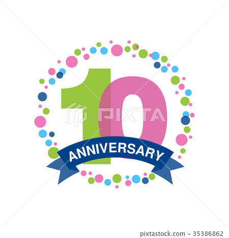 10th anniversary colored logo design, happy 35386862