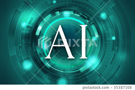 Illustration Material: Brain and Artificial Intelligence Green, AI 35387108