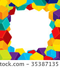 Colorful Cubes Frame Geometrical background Vector 35387135