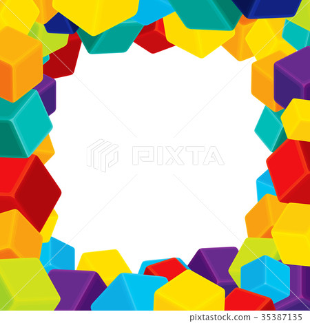 Colorful Cubes Frame Geometrical background Vector - Stock Illustration ...