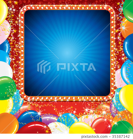 Bright Carnival or Party Sign 35387142