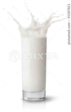 Milk splashing from glass 35387921