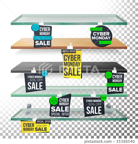 Supermarket Shelves, Cyber Monday Sale Advertising 35388540