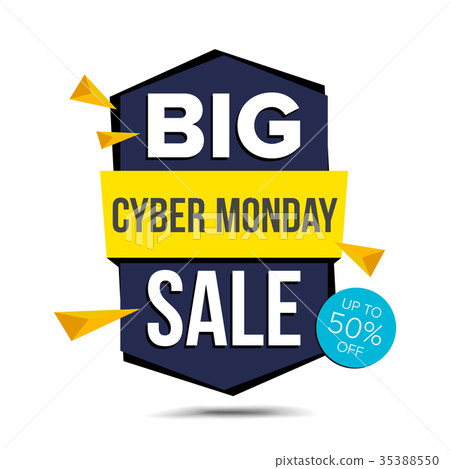 Cyber Monday Sale Banner Vector. Advertising Cyber Monday Sale Banner Vector. Advertising 35388550