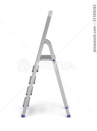 3d rendering of a metal builder's step ladder with 3d rendering of a metal builder's step ladder with 35389262