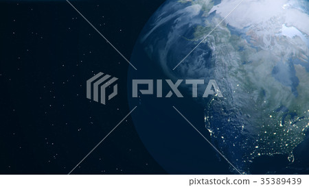 Abstract space background with Earth and stars Abstract space background with Earth and stars 35389439