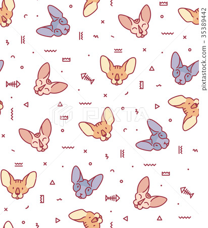 Seamless pattern with cats for fabric. 35389442
