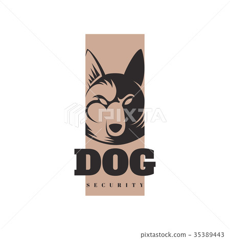 Vector logo template with angry dog Vector logo template with angry dog 35389443