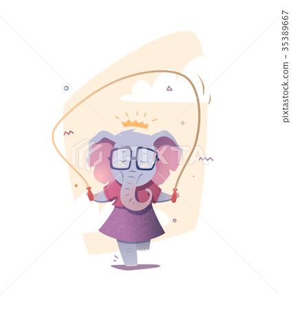 Elephant character drawn vector illustration. - Stock Illustration ...