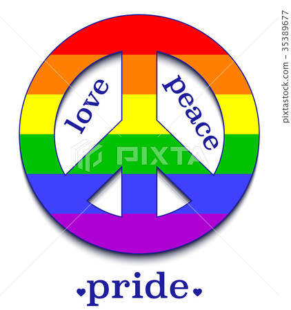 peace sign in colors of LGBT community peace sign in colors of LGBT community 35389677