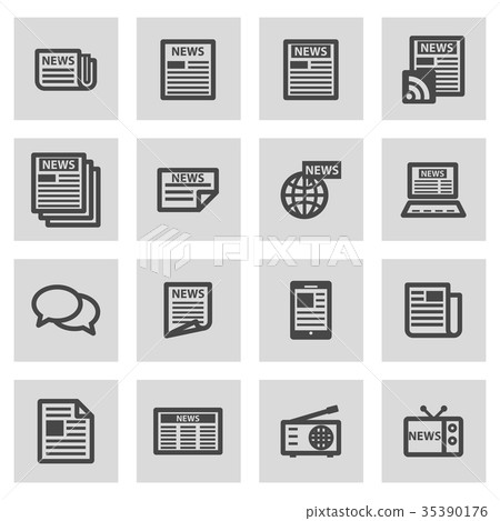 Vector line news icons set - Stock Illustration [35390176] - PIXTA
