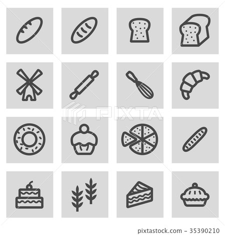 Vector line bakery icons set - Stock Illustration [35390210] - PIXTA