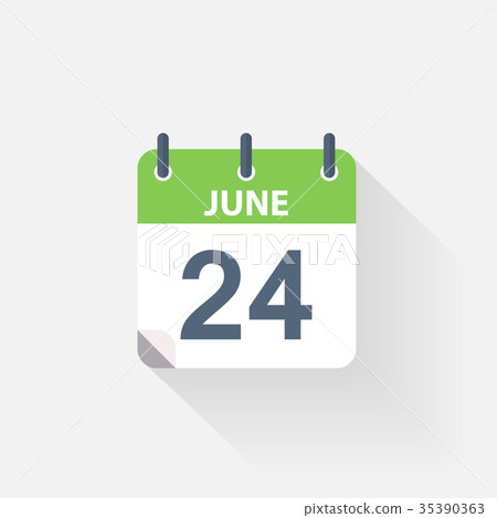 24 june calendar icon - Stock Illustration [35390363] - PIXTA