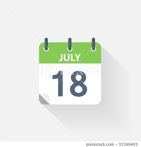 18 july calendar icon 35390403