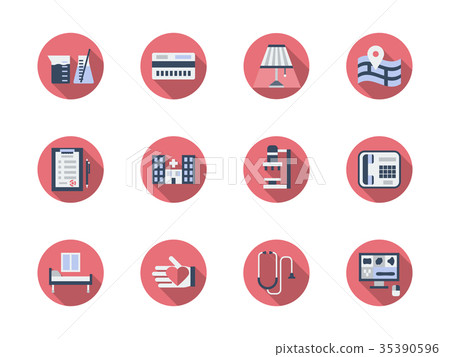 Health care round color vector icons set - Stock Illustration [35390596 ...