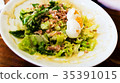 Traditional cesar salad with boiled eggs 35391015