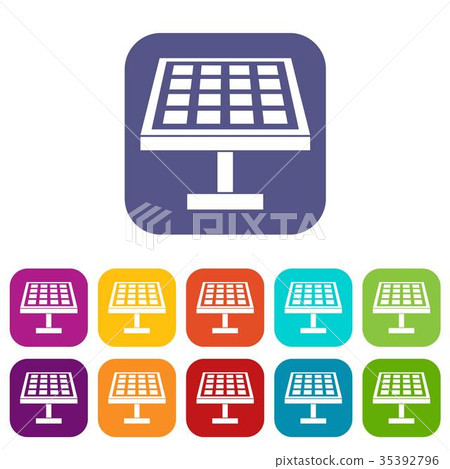 Solar energy panel icons set Solar energy panel icons set 35392796