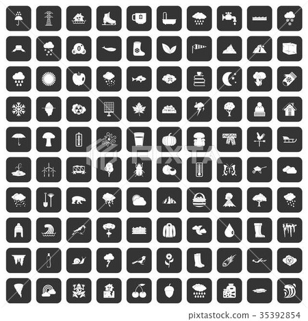 100 clouds icons set black 100 clouds icons set black 35392854
