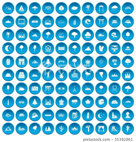 100 view icons set blue 100 view icons set blue 35392861