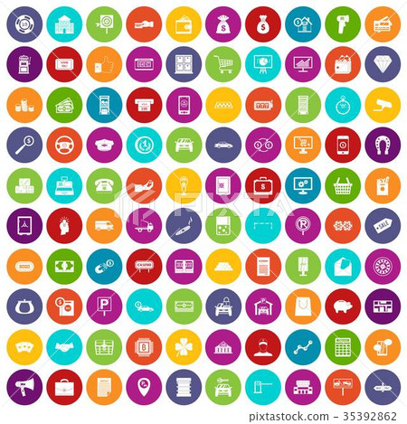 100 coin icons set color 100 coin icons set color 35392862