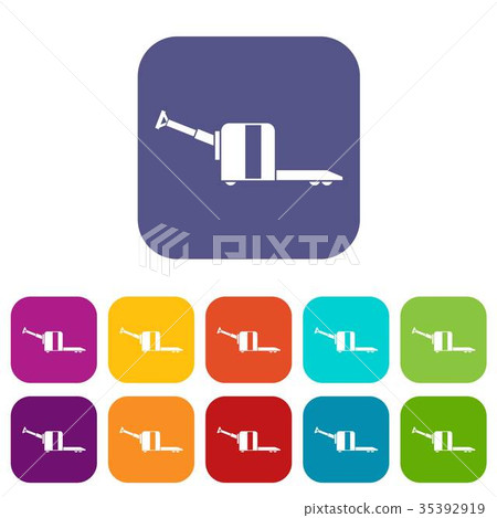 Cart on wheels icons set Cart on wheels icons set 35392919