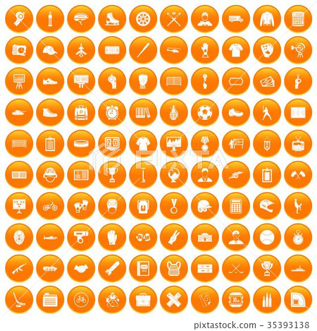 100 mens team icons set orange 100 mens team icons set orange 35393138
