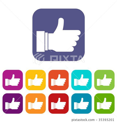 Thumb up sign icons set Thumb up sign icons set 35393201