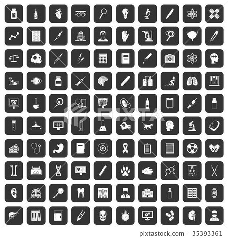 100 diagnostic icons set black 100 diagnostic icons set black 35393361