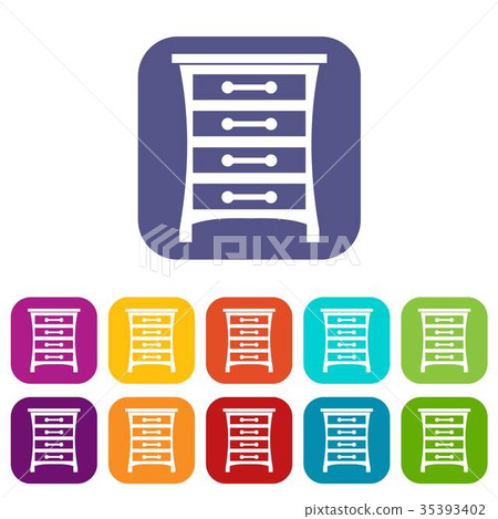 Chest of drawers icons set Chest of drawers icons set 35393402