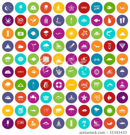 100 diving icons set color 100 diving icons set color 35393433