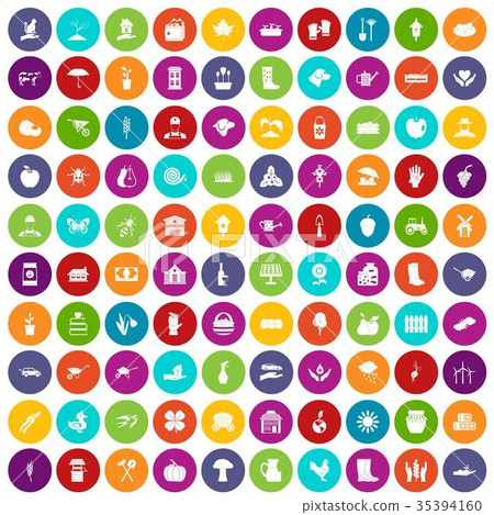 100 farm icons set color 35394160