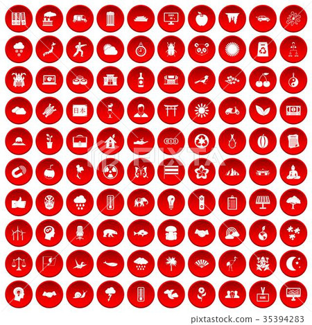 100 harmony icons set red 100 harmony icons set red 35394283