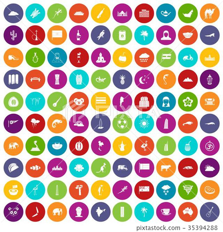 100 exotic animals icons set color 100 exotic animals icons set color 35394288