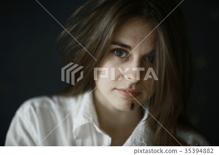 Repair creativity painting girl young adult smeared with paint Repair creativity painting girl young adult smeared with paint 35394882