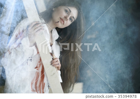 Repair creativity painting girl young adult smeared with paint Repair creativity painting girl young adult smeared with paint 35394978