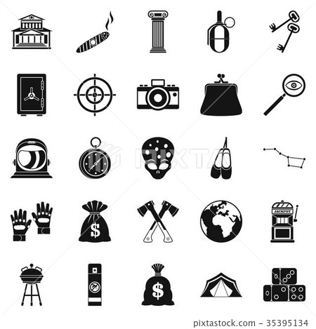 Big money icons set, simple style Big money icons set, simple style 35395134