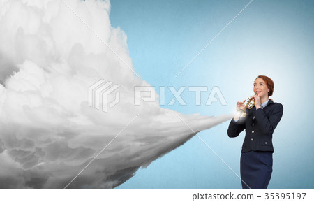 Businesswoman playing fife 35395197