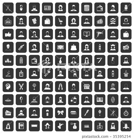100 hairdresser icons set black 100 hairdresser icons set black 35395254