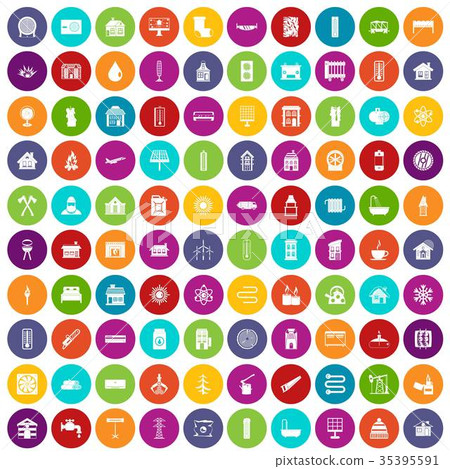 100 heating icons set color 100 heating icons set color 35395591