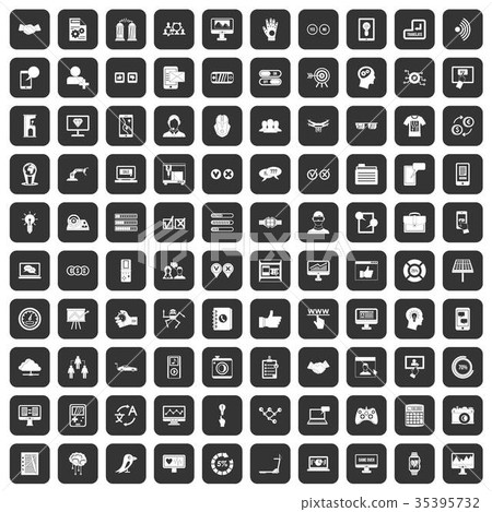 100 interface icons set black 100 interface icons set black 35395732