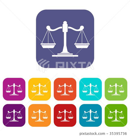 Scales of justice icons set Scales of justice icons set 35395736